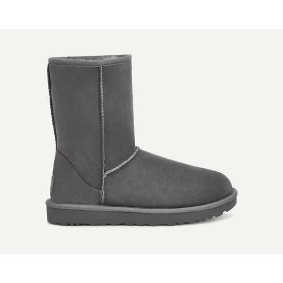UGG Classic Short II Gray Suede Sheepskin Boots Women’s Size 8 Cozy Warm - Picture 1 of 8